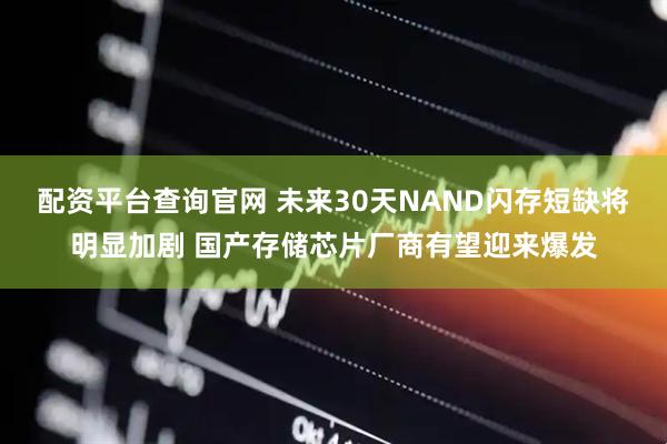 配资平台查询官网 未来30天NAND闪存短缺将明显加剧 国产存储芯片厂商有望迎来爆发